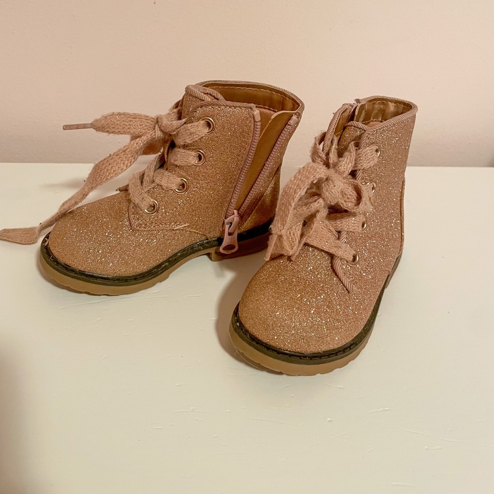 Rose Gold Glitter Toddler Boots